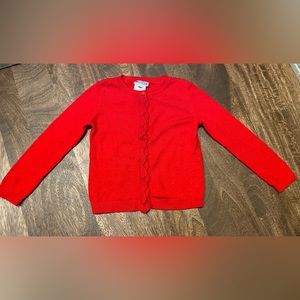 Jacadi red scallop/button detail cardigan.